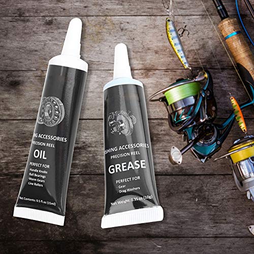 Fishing Reel Oil, Fishing Reel Grease, for Spinning Reel Lowprofile Reel (Black)