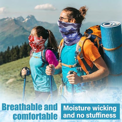 SATINIOR Summer Camo Neck Gaiter UV Protection Cooling Face Mask Sun Hood Bandanas for Men Women Sunscreen Breathable Bandana - style: Novel Camo