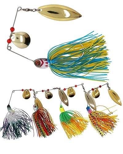 Fishing Lure Set Fishing Spoons Frog Lures Soft Hard Metal Lure Crank Popper Minnow Pencil Jig Hook for Trout Bass Salmon with Tackle Box - color: B-5pcs