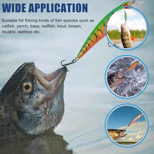 Jerkbait Minnow Fishing Lures Bass, Jerk Bait Bass Bait for Walleye Trout Pike Freshwater Surf Saltwater Fishing Lures - style: B-10pcs-4.5in/0.46oz