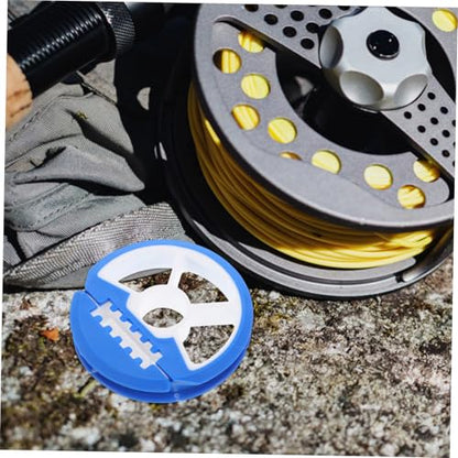 Fishing Line Spools Holder Box Round Silicone Main Line Boxes for Bass Trout Fly Fishing Tackle Random Color