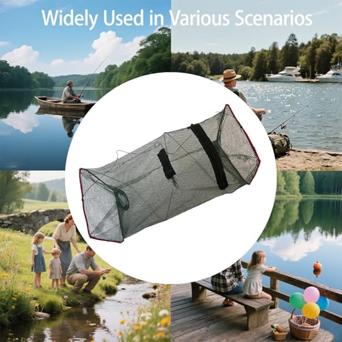 2 Pack Minnow Trap,Small Fishing Bait Trap,Small Fish Trap Crawfish Trap Fish Traps for Small Fish Foldable Fishing Net