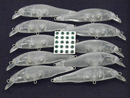 10 Blank Unpainted Minnow Crankbait Topwater Lipless Jerkbait Fishing Lures V3 - color: UPM597P10