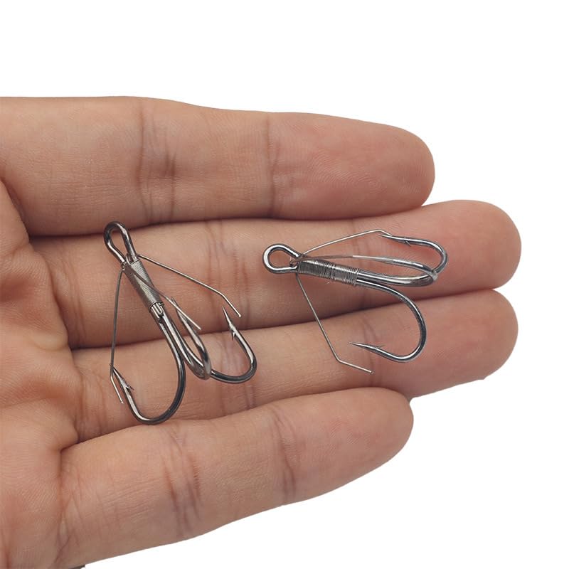 18pcs Weedless Treble Hook with Wire Weed Guard Replacement Fishing Hook High Carbon Steel Bass Hook Saltwater Hook - size: 1#