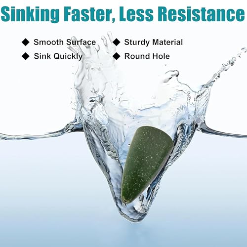 Bullet Fishing Weights Sinkers, 30pcs Worm Slip Sinkers Weight for Bass Fishing Carolina Rig Texas Rig Drop Casting Sliding Weights Saltwater Freshwater - size: 55pcs Weights Kit