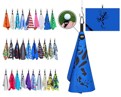 Rippit Magnetic Waffle Golf Towel – Large 16"x24" Microfiber Golf Club Ball Magnet Clip to Hang on Bag Cart Strong Premium Strength Ultra Absorbent Gear Men Gift (Rippit Blue) - color: Rippit Blue