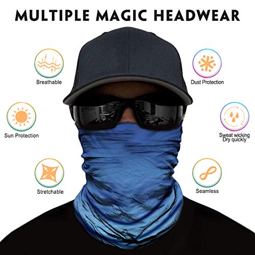 Venswell Neck Gaiter Face Mask Men Women,Seamless Bandana Rave Face Cover Scarf Mask,Balaclava,Headband, Head Wrap,Headwear - color: A-gradient