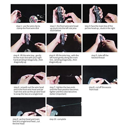 Electric Lure GT Knotter - Professional Fishing Tool, Quick Fishing Knot Tying Tool, Automatic Knotting Machine Tying Device Fishing Hook Tier Knots Lure Tool for Fishing Lovers - color: 2PCS