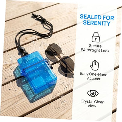 UPKOCH Portable Waterproof Dry Box for Diving and Outdoor Fishing, Plastic Sealed Storage Case with Rope and Latch, Secure Attachment and Rapid Single Hand Access for Keys and Id Cards