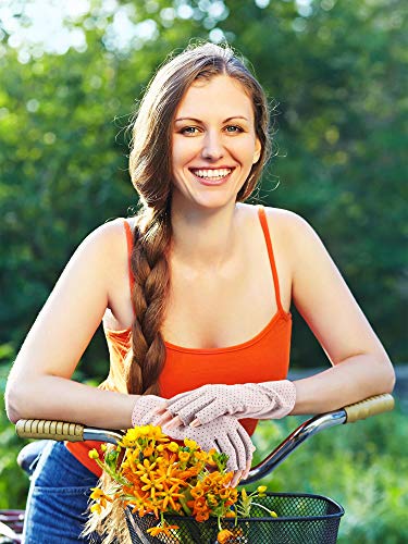 Maxdot Sun Gloves for Women UV Protection Fingerless Non Slip Sunscreen Driving Gloves for Summer Outdoor - style: Purple