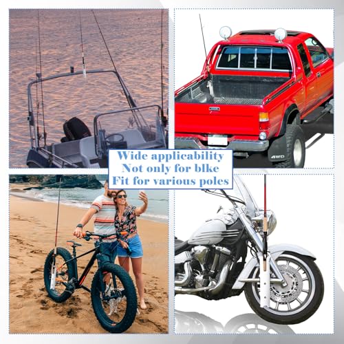 Seenelling Fishing Rod Holder for Bike Rack Pole Mount Rotatable Fishing Chair Pole Holders with Clamp for Boat Bicycle Motorcycle Kayak Cart - color: White