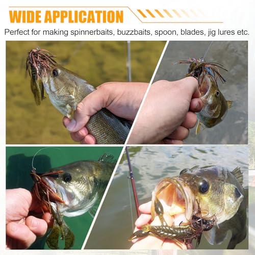 Spinner Bait Skirt Jig Skirts Replacement DIY Fishing Lure Making Supplies Soft Skirt for Spinnerbaits Bass Fishing Jigs Buzzbait Squid Jigs Fishing Lure Skirts 50 Strands - style: 12pcs