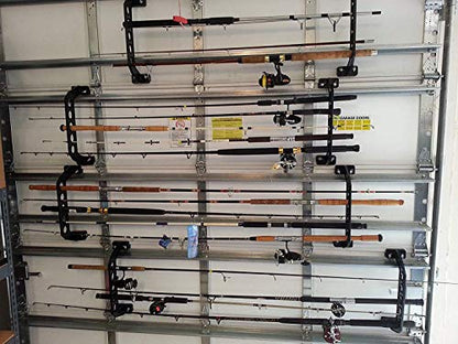 Cobra Storage Garage Door Storage Rack - 21" Black ABS Plastic Fishing Rod Holder - Ultimate Garage Organization for Fishing Gear and Equipment, Saltwater Fishing Gear (1 Pack) - size: 21 inch