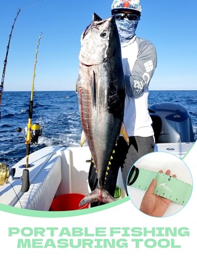 BLUEWING 60"" Fishing Ruler Portable Roll Up Fishing Ruler Folding Fish Measuring Tape with Bump Board Waterproof Fishing Measurement Tool, Green - 60in - color: Green - 60in