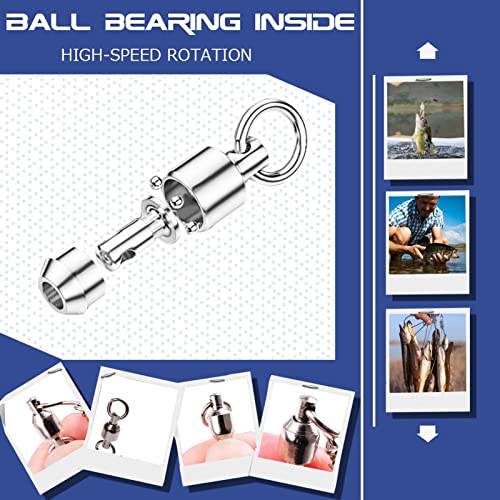 AMYSPORTS High Strength Snap Swivel Stainless Split Rings Fishing Swivel Freshwater Ball Bearing Swivels Fishing Saltwater, 25pcs, 30lbs - size: Size 2+2(50lb) 25 pcs