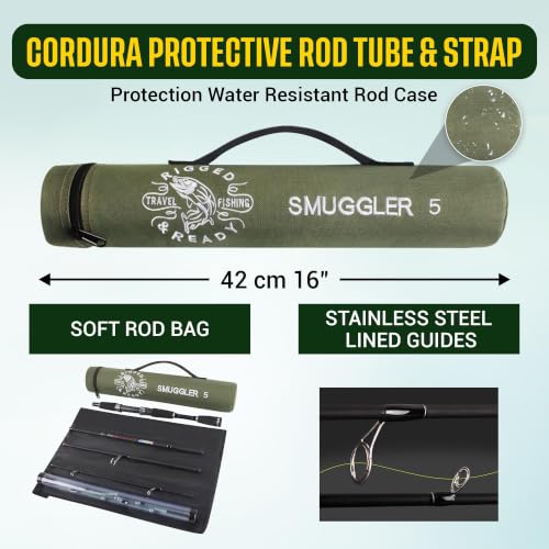 Rigged and Ready Smuggler Series™ Travel Fishing Rods. Super Compact, 1 Spinning Rod and Reel Combo, 4 Spin, 1 Casting Rod + Cases. 2, 3 or 4 Tips. Spin and General Freshwater - Saltwater Fishing