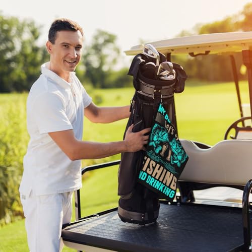 My Best Buddy Let s Go Fishing and Drinking Golf Towel 16 x 24 Inch Golf Towels for Golf Bags with Carabiner Clip Microfiber Sports Golf Towel Men Women Golf Accessories