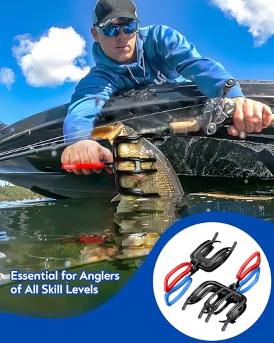 Pawfly 2 Pcs Fish Grippers, Non-Slip 2 or 3 Claw Fishing Pliers, Metal & ABS Plastic, Multifunctional Fish Control Clamps - size: 2+3 Claw