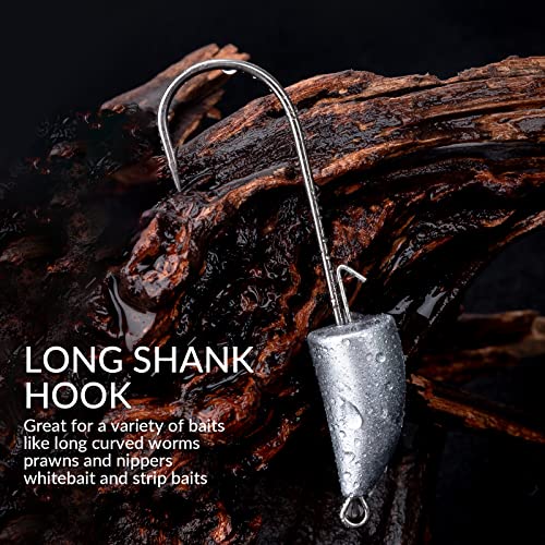 THKFISH Weedless Swimbait Jig Heads for Bass Fishing, Weighted Texas Rig Hook Fishing Hooks Saltwater Freshwater 1/8 oz, 1/6 oz, 1/4 oz, 3/8 oz, 1/2 oz,3/4 oz - color: Silver A, size: 14g(1/2 oz)-10pcs