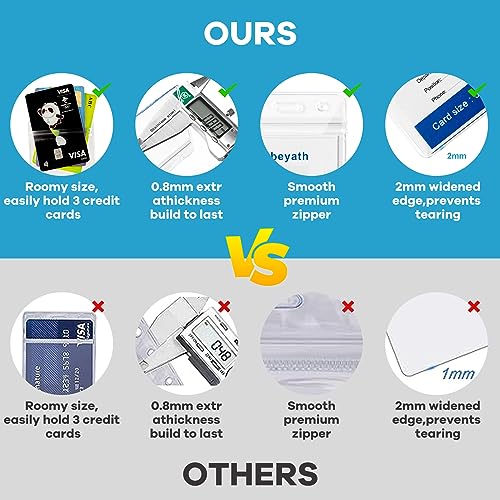 ABEYATH 1000 Pack Extra Thick ID Card Name Badge Holder Heavy Duty Waterproof Clear Plastic PVC Vertical Sleeve Pocket Resealable - style: 1000pack