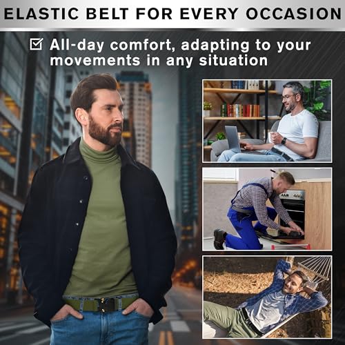 TECEUM Tactical Belt – Heavy-Duty & Quick Release – Military, Work, Rigger, Duty & Utility Belt for Men - color: Buckle 1 - Green, style: Medium-for Waist 36"-42" (Length 49")