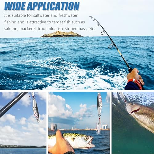 5 Pcs Fishing Spoon Lures Kit - Casting Master Spoon Metal Jig Trout Lures for Saltwater Freshwater, Reflective Spoons Bait with Treble Hooks Fishing Tackle 1/5 OZ - 1 OZ - size: 1/2 oz ( 5 pcs/1 box)