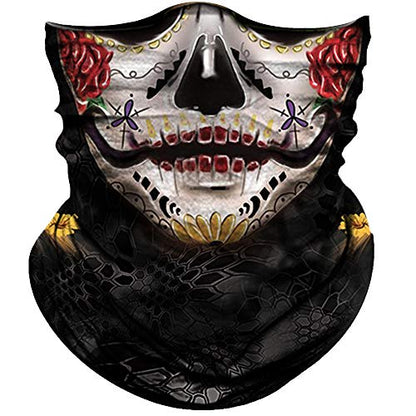 Obacle Skull Face Mask for Women Dust Wind Sun Protection Rave Festival Riding - color: Purple Eyes Red Lip