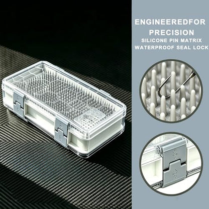 Fishing Tackle Box Tackle Tray Floating Fishing Lure Box Storage Organizer Plastic Box with Adjustable Dividers White Silicone Vertebrae