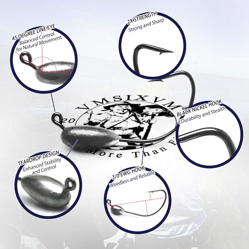 30/20/10 Pcs Tube Jig Heads for Bass Fishing, Tube Bait Worm Hooks rigs for Freshwater Saltwater, 5/16oz, 1/4oz, 3/16oz, 1/8oz - color: A3-1/8oz, 20 Pcs