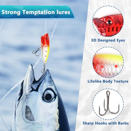 MOVINPE Fishing Advent Calendar for Adult Men Teen Boys, 2025 Fishing Lure Christmas Gifts, 24 Days Topwater Lures Fishing Spoons Minnow Popper Crankbait for Fishing Lovers Father Boyfriend Brother