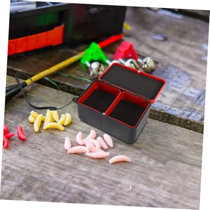 BESTonZON 2pcs Insulated Fishing Bait Cooler Red Worm Box Breathable Leakproof Design for Freshwater Saltwater Fishing
