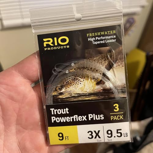RIO PRODUCTS Trout Powerflex Plus Leader, Pre-Tied Loop for Easy Rigging, High Performance Tapered Leader Line - size: 5X, style: 9 Ft