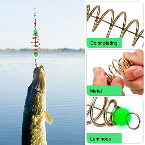 12PCS Luminous Carp Fishing Feeder, Bait Thrower, Fishing Feeder Bait Cage, Lures Cage Basket Minnow Baits