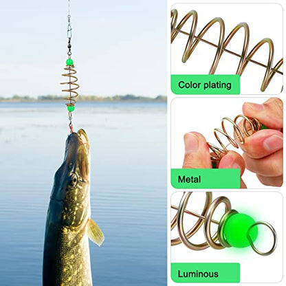 12PCS Luminous Carp Fishing Feeder, Bait Thrower, Fishing Feeder Bait Cage, Lures Cage Basket Minnow Baits