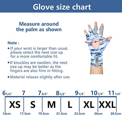 Palmyth UV Protection Fishing Fingerless Gloves UPF50+ Sun Gloves Men Women for Kayaking, Hiking, Paddling, Driving, Canoeing, Rowing - color: Air Mountain Sky, size: X-Large