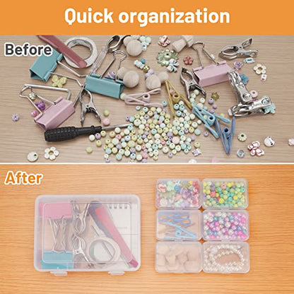 Mathtoxyz 3PCS Bead Organizers and Storage Box, Medium Size Case Plastic Container for Sewing Clay Beads Craft and Jewelry Making