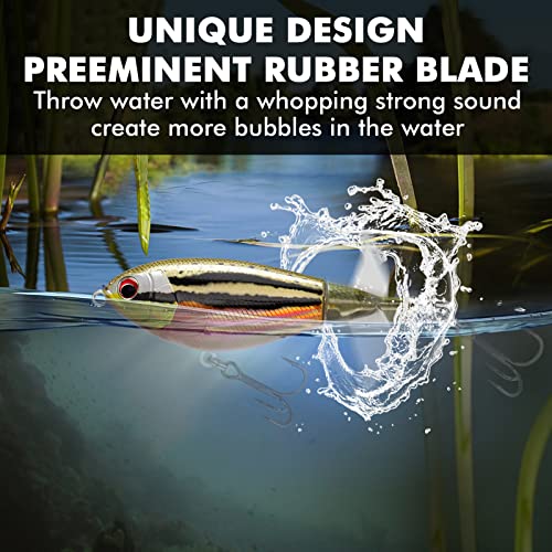 TRUSCEND Popobait Easy Catch Fishing Lures with BKK Hooks, Instant Startup, Longer Cast, Balanced Spray/Sound/Swim, Plopper Topwater Lures for Bass, Trout, Pike, Walleye, Freshwater Saltwater Fishing - color: B3-4.3",0.8oz