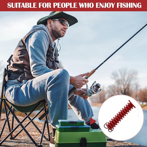 Soulchen Dip Bait Worms for Catfish Soft Swimming Lures for Catfish with Trident Hook Plastic Swim Baits Freshwater/Saltwater Plastic Swimming Lures - color: Red