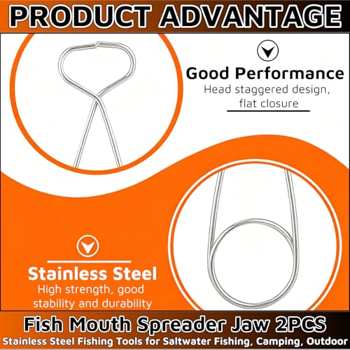 2PACK Fish Mouth Spreader Jaw，6 Inch Water Bottle Hanger Hook Rack，Fish Mouth Jaw Spreaders Portable Fishs Hook Remover Tool Kit Stainless Steel Fishing Tools for Fishing Saltwater Camping Outdoor