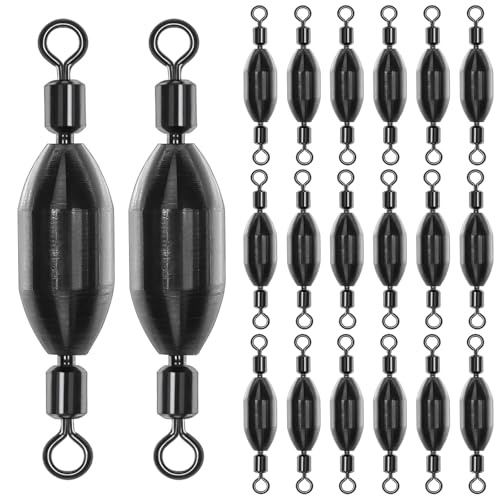 20Pcs Fishing Weights Swivel Brass Sinkers Fishing Weights | Saltwater Freshwater Bullet Sinkers Fishing Weight with Swivel Rolling - size: 3/32oz-20pcs