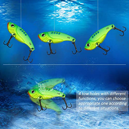 Dovesun 15/20pcs Fishing Spoon Lures Fishing Bait Trout Bass Fishing Lure for Bass, Crappie, Trout Walleye 1/5oz 1/4oz 3/8oz 1/2oz - color: A-BLADE BAITS-15pcs
