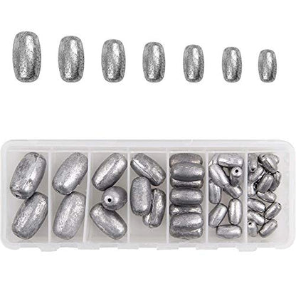 Egg Sinkers Fishing Weights Oval Shaped Fishing Weights Sinker Sliding Sinkers for Fishing Line Bass Casting Sinker Worm Weight Catfish Weights Fishing Sinkers for Saltwater Freshwater Fishing - size: 6 Sizes Mixed_42pcs