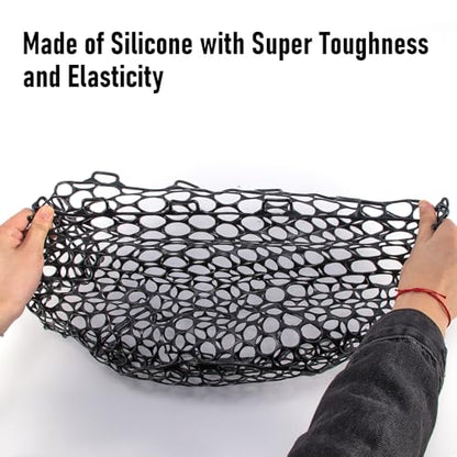 Alwonder Fishing Nets Silicone Replacement Netting, Clear Black Fly Ice Fishing Net Landing Kayak Nets Without Handle for Freshwater Saltwater Foldable Soft Flexible Trout Net Silicone Mesh - color: Clear, size: 5025