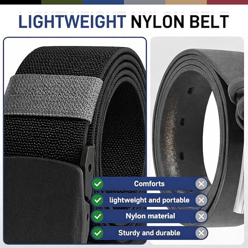 UNGGJKB Men's Tactical Belt, Nylon Casual Elastic Belt, Work Belt That Can Be Cut And Adjusted - color: Blue/Green/Black-stretch