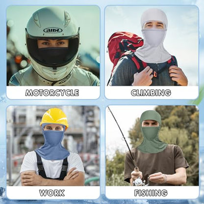 6 Packs Ski Mask Sun UV Protection Hood Breathable, Balaclava Face Mask for Men Women - Motorcycle Fish - color: 6pcs-color Mix a