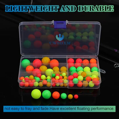 100/110/111pcs Pompano Beads Foam Floats for Fishing Float Sets for Surf Fishing Foam Bobbers Round/Bullet/Spin - color: Ball Float-100pcs