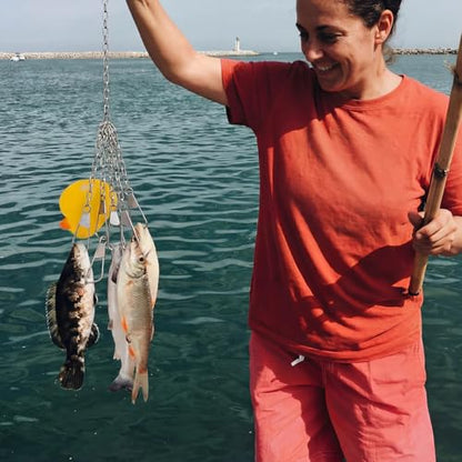 2 Pack Fishing Chain Stringers with Swiveled Moveable Snaps Fishing Threader Stainless Steel Fish Gear for Freshwater and Saltwater