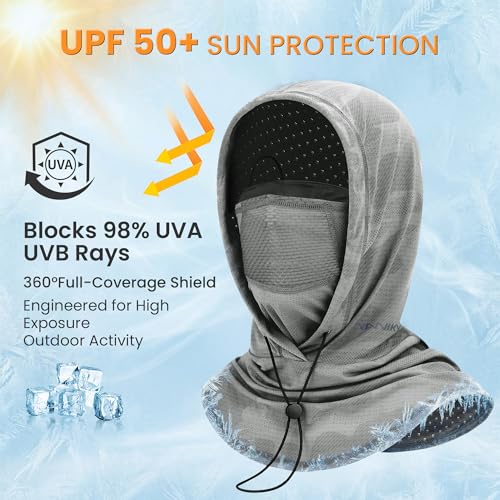 YANIKY Summer Cooling Balaclava with Breathable Holes, Sun UV Protection Face Mask for Running, Cycling, Fishing, Men & Women - color: gray Tones Set (Black/Dark Gray/Light Gray)