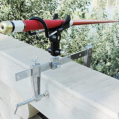 Fishing Support Rod Holder Heavy Duty Metal Universal Clamp-On Boat Deck Mount Fishing Pole Rod Holder