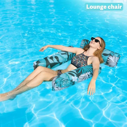 8/2 Pack Inflatable Pool Floats Adult,Plus Size 4-in-1 Multifunctional Pool Hammock Floating Lounge Chairs,Suitable for Vacation,Leisure,Pool Parties - color: Navy Blue